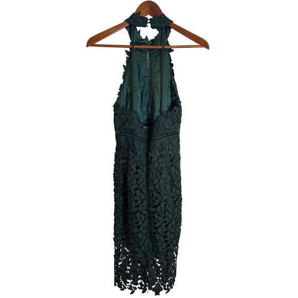 Bardot Gemma Green Halter Lace Sheath Dress Size 6 - Picture 5 of 8